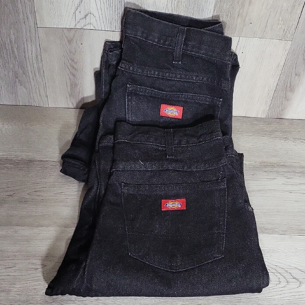 Bundle Of 2 Dickies Mens Work Pants 31 X 34‎ Black Utility Durable Straight Leg